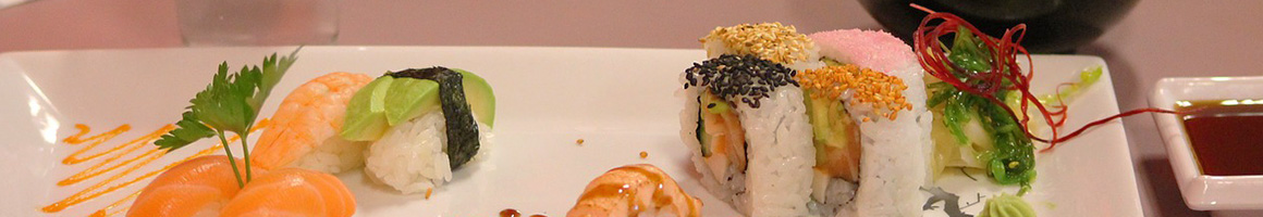 Eating Japanese Sushi at Roll It Sushi & Teriyaki restaurant in Los Angeles, CA.
